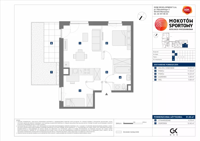 3 pokoje, mieszkanie 51,05 m², parter, oferta nr D/30, Mokotów Sportowy 1.3, Warszawa, Mokotów, Augustówka, ul. Antoniewska