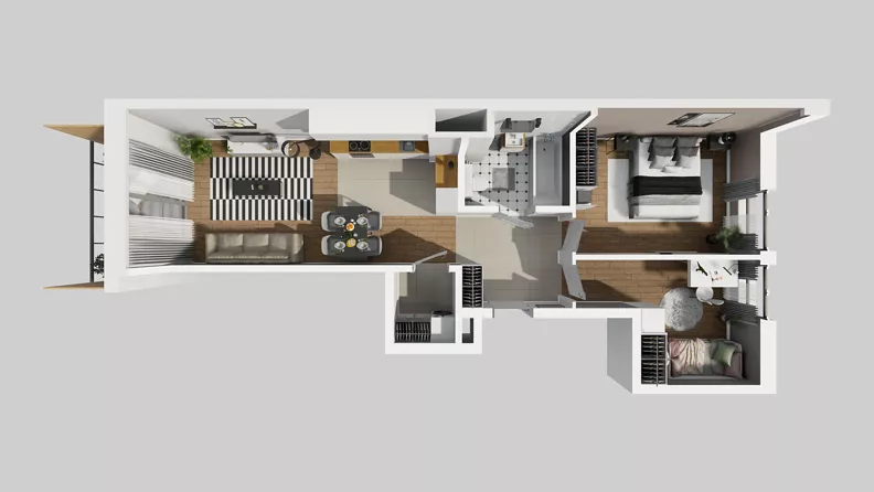 3 pokoje, mieszkanie 61,14 m², piętro 4, oferta nr A/66, Osiedle Bokserska 71, Warszawa, Ursynów, Wyczółki, ul. Bokserska 71
