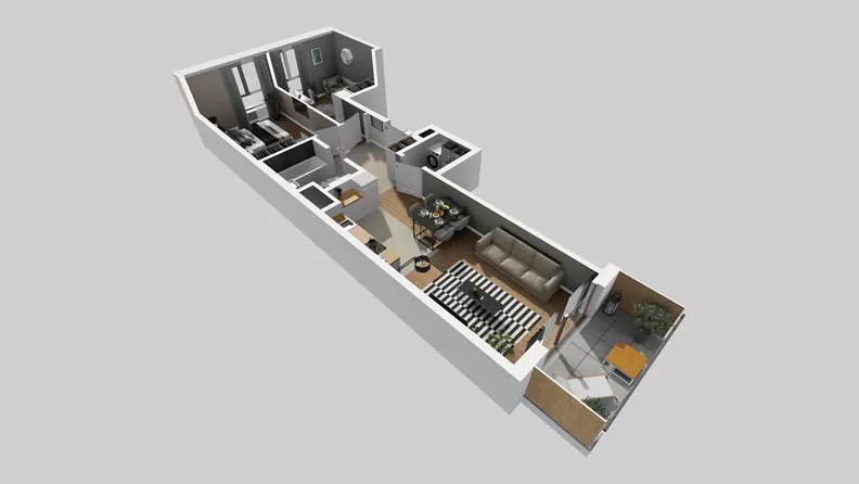 3 pokoje, mieszkanie 61,14 m², piętro 4, oferta nr A/66, Osiedle Bokserska 71, Warszawa, Ursynów, Wyczółki, ul. Bokserska 71