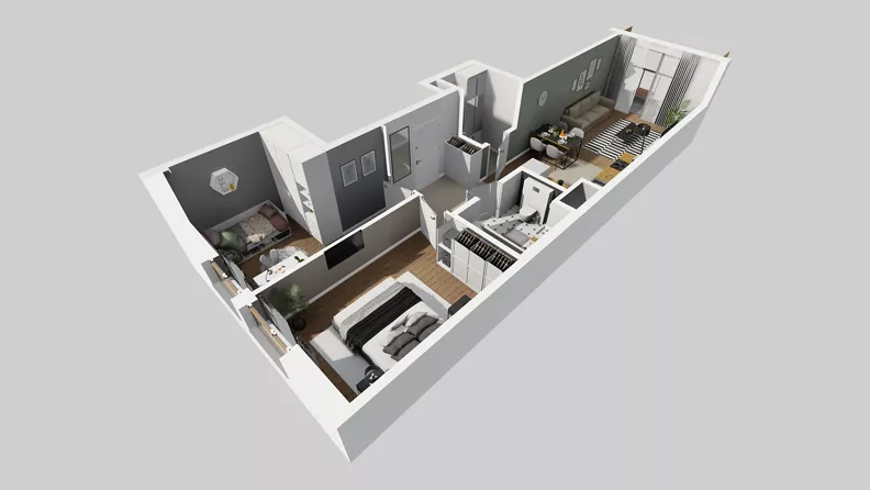 3 pokoje, mieszkanie 61,14 m², piętro 4, oferta nr A/66, Osiedle Bokserska 71, Warszawa, Ursynów, Wyczółki, ul. Bokserska 71