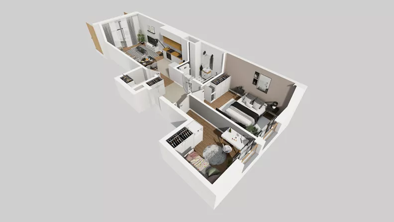3 pokoje, mieszkanie 61,14 m², piętro 4, oferta nr A/66, Osiedle Bokserska 71, Warszawa, Ursynów, Wyczółki, ul. Bokserska 71
