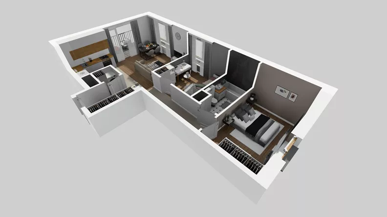 3 pokoje, mieszkanie 63,79 m², piętro 3, oferta nr D/30, Osiedle Wilno 8.1.2, Warszawa, Targówek, Elsnerów, ul. Bukowiecka