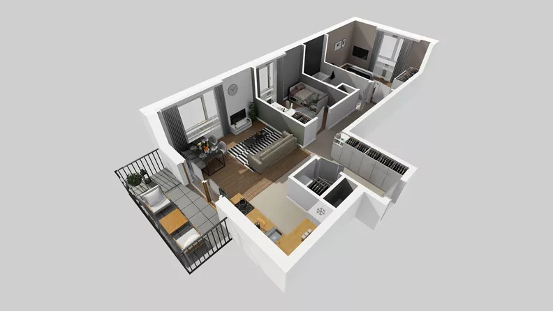 3 pokoje, mieszkanie 63,79 m², piętro 3, oferta nr D/30, Osiedle Wilno 8.1.2, Warszawa, Targówek, Elsnerów, ul. Bukowiecka