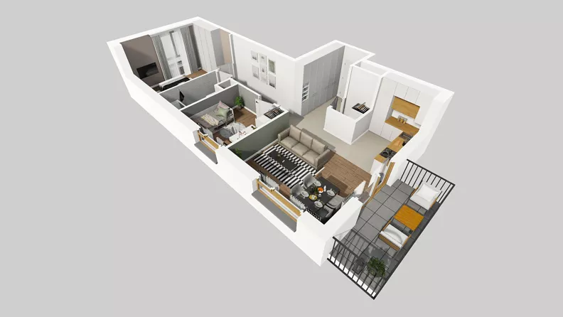 3 pokoje, mieszkanie 63,79 m², piętro 3, oferta nr D/30, Osiedle Wilno 8.1.2, Warszawa, Targówek, Elsnerów, ul. Bukowiecka