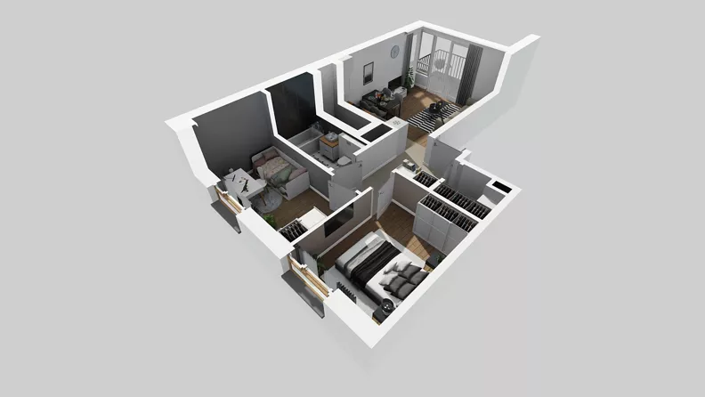 3 pokoje, mieszkanie 52,42 m², piętro 2, oferta nr D/72, Osiedle Wilno 8.1.2, Warszawa, Targówek, Elsnerów, ul. Bukowiecka