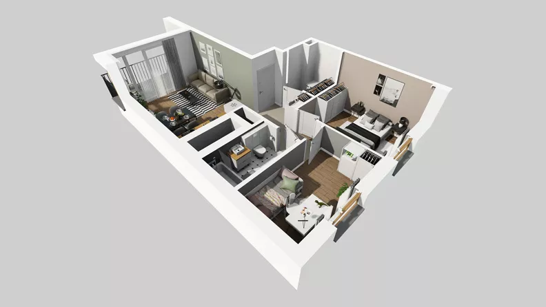 3 pokoje, mieszkanie 52,42 m², piętro 2, oferta nr D/72, Osiedle Wilno 8.1.2, Warszawa, Targówek, Elsnerów, ul. Bukowiecka