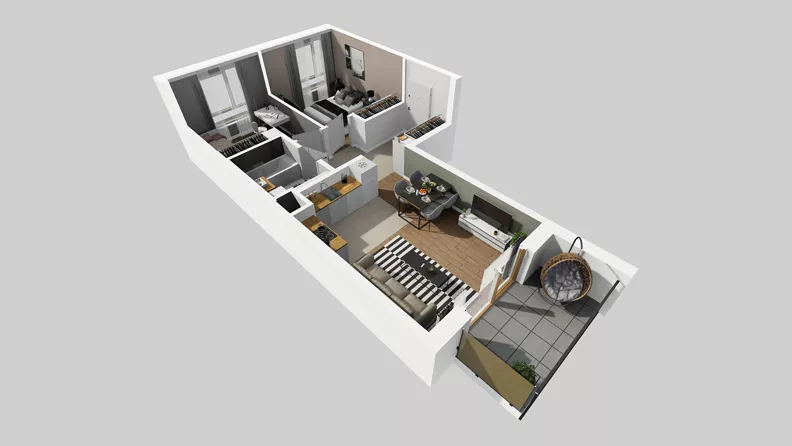 3 pokoje, mieszkanie 51,45 m², piętro 3, oferta nr B/30, Osiedle Wilno 8.1.2, Warszawa, Targówek, Elsnerów, ul. Bukowiecka