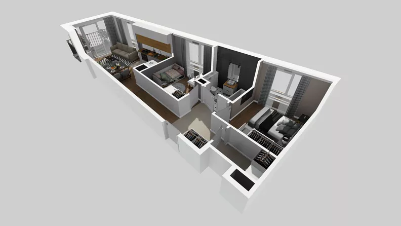 3 pokoje, mieszkanie 54,79 m², piętro 2, oferta nr C/21, Osiedle Wilno 8.1.2, Warszawa, Targówek, Elsnerów, ul. Bukowiecka