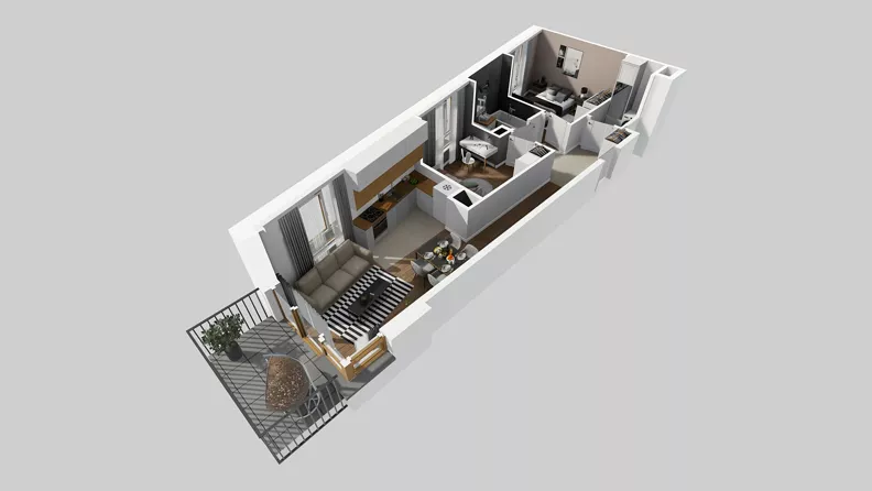 3 pokoje, mieszkanie 54,79 m², piętro 2, oferta nr C/21, Osiedle Wilno 8.1.2, Warszawa, Targówek, Elsnerów, ul. Bukowiecka