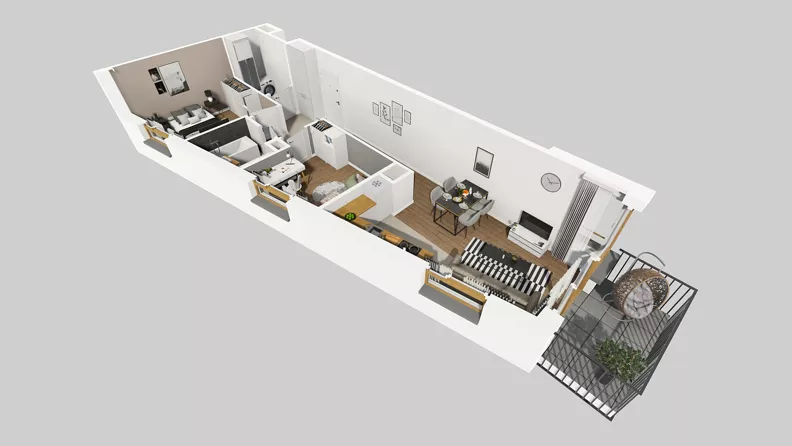 3 pokoje, mieszkanie 54,79 m², piętro 2, oferta nr C/21, Osiedle Wilno 8.1.2, Warszawa, Targówek, Elsnerów, ul. Bukowiecka