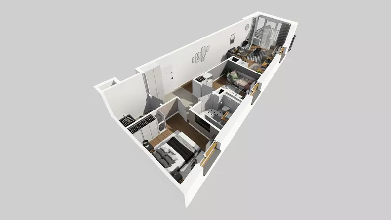 3 pokoje, mieszkanie 54,79 m², piętro 2, oferta nr C/21, Osiedle Wilno 8.1.2, Warszawa, Targówek, Elsnerów, ul. Bukowiecka