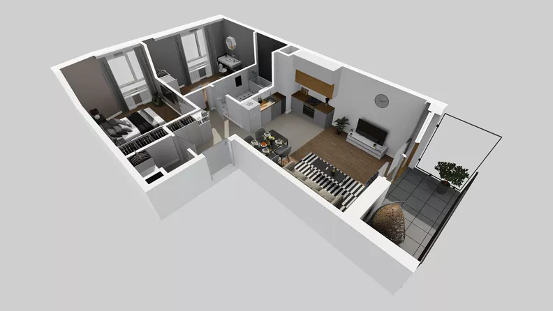 3 pokoje, mieszkanie 58,60 m², piętro 3, oferta nr C/30, Osiedle Wilno 8.1.2, Warszawa, Targówek, Elsnerów, ul. Bukowiecka