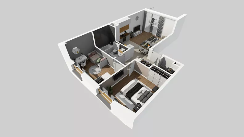 3 pokoje, mieszkanie 58,60 m², piętro 3, oferta nr C/30, Osiedle Wilno 8.1.2, Warszawa, Targówek, Elsnerów, ul. Bukowiecka