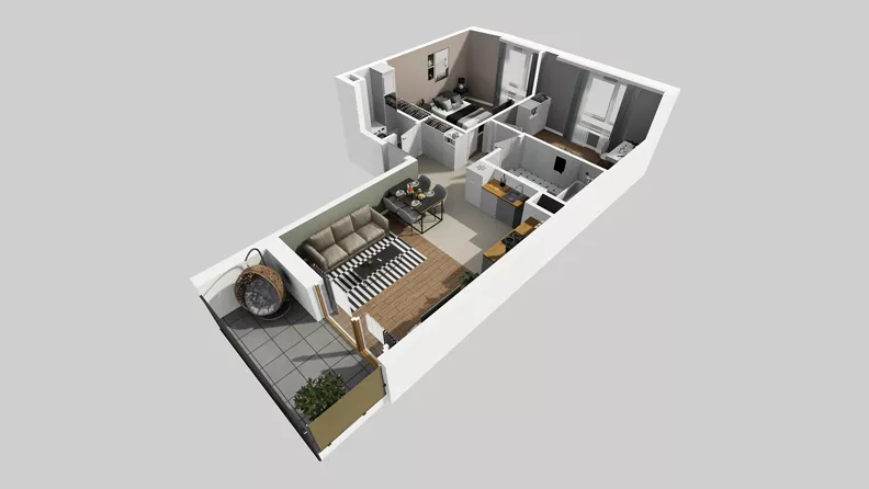 3 pokoje, mieszkanie 58,60 m², piętro 3, oferta nr C/30, Osiedle Wilno 8.1.2, Warszawa, Targówek, Elsnerów, ul. Bukowiecka
