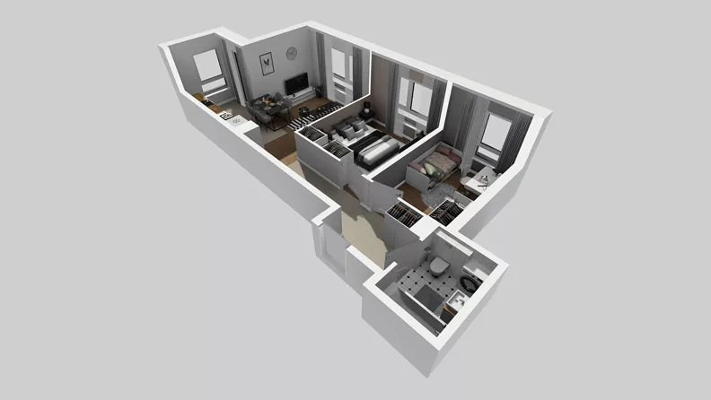 3 pokoje, mieszkanie 51,49 m², piętro 2, oferta nr T/8, Wille Biskupin 2.1, Wrocław, Biskupin-Sępolno-Dąbie-Bartoszowice, Śródmieście, ul. K. Olszewskiego