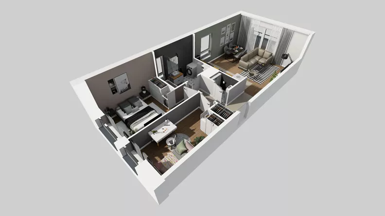 3 pokoje, mieszkanie 62,18 m², piętro 2, oferta nr V/7, Wille Biskupin 2.1, Wrocław, Biskupin-Sępolno-Dąbie-Bartoszowice, Śródmieście, ul. K. Olszewskiego