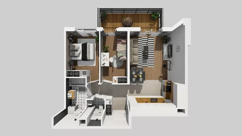 3 pokoje, mieszkanie 58,33 m², piętro 1, oferta nr X/5, Wille Biskupin 2.2, Wrocław, Biskupin-Sępolno-Dąbie-Bartoszowice, Śródmieście, ul. Karola Olszewskiego