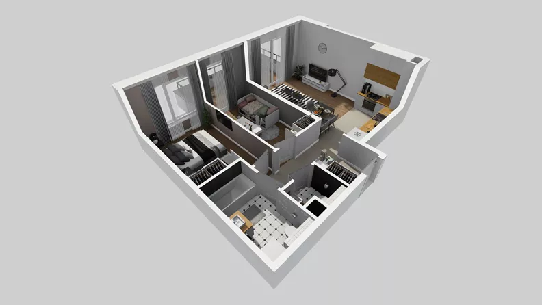3 pokoje, mieszkanie 58,33 m², piętro 1, oferta nr X/5, Wille Biskupin 2.2, Wrocław, Biskupin-Sępolno-Dąbie-Bartoszowice, Śródmieście, ul. Karola Olszewskiego