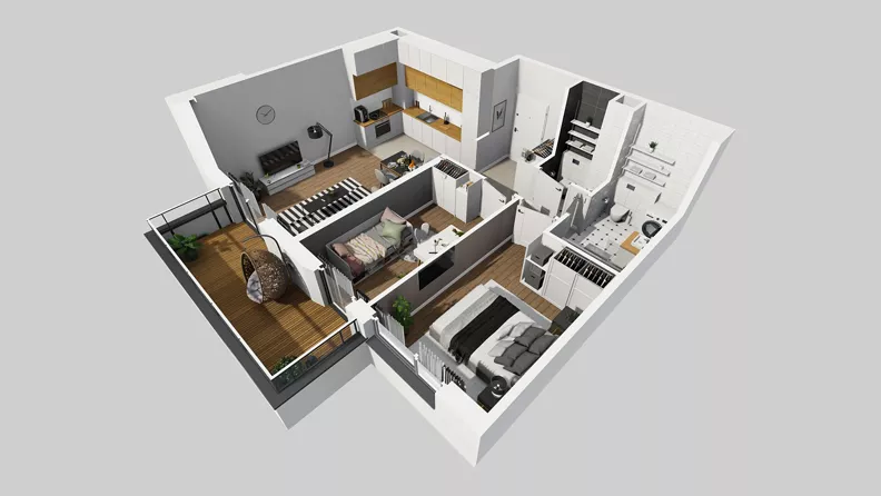 3 pokoje, mieszkanie 58,33 m², piętro 1, oferta nr X/5, Wille Biskupin 2.2, Wrocław, Biskupin-Sępolno-Dąbie-Bartoszowice, Śródmieście, ul. Karola Olszewskiego