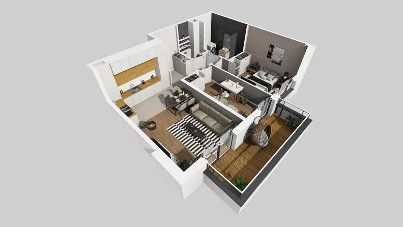 3 pokoje, mieszkanie 58,33 m², piętro 1, oferta nr X/5, Wille Biskupin 2.2, Wrocław, Biskupin-Sępolno-Dąbie-Bartoszowice, Śródmieście, ul. Karola Olszewskiego