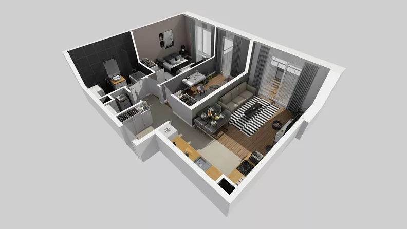 3 pokoje, mieszkanie 58,33 m², piętro 1, oferta nr X/5, Wille Biskupin 2.2, Wrocław, Biskupin-Sępolno-Dąbie-Bartoszowice, Śródmieście, ul. Karola Olszewskiego
