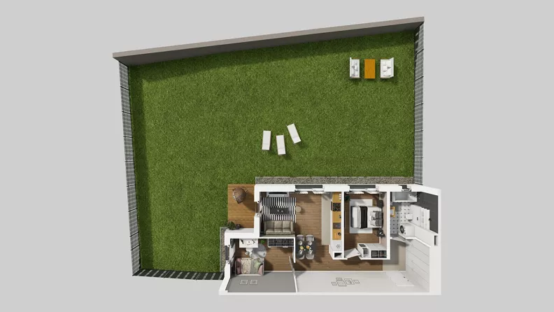 3 pokoje, mieszkanie 57,39 m², parter, oferta nr Y/2, Wille Biskupin 2.2, Wrocław, Biskupin-Sępolno-Dąbie-Bartoszowice, Śródmieście, ul. Karola Olszewskiego