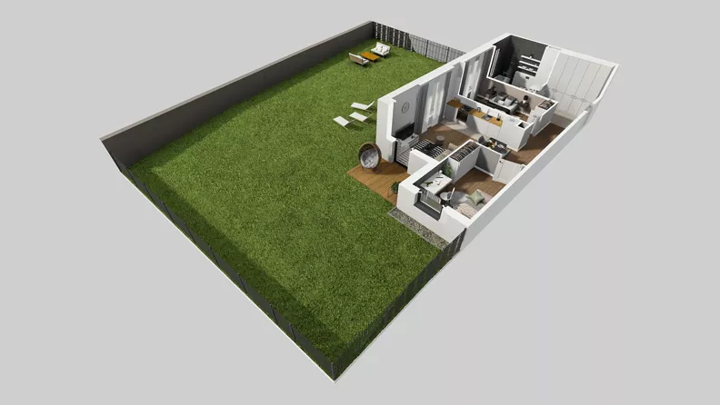3 pokoje, mieszkanie 57,39 m², parter, oferta nr Y/2, Wille Biskupin 2.2, Wrocław, Biskupin-Sępolno-Dąbie-Bartoszowice, Śródmieście, ul. Karola Olszewskiego