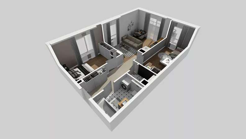 3 pokoje, mieszkanie 58,93 m², piętro 1, oferta nr Y/4, Wille Biskupin 2.2, Wrocław, Biskupin-Sępolno-Dąbie-Bartoszowice, Śródmieście, ul. Karola Olszewskiego
