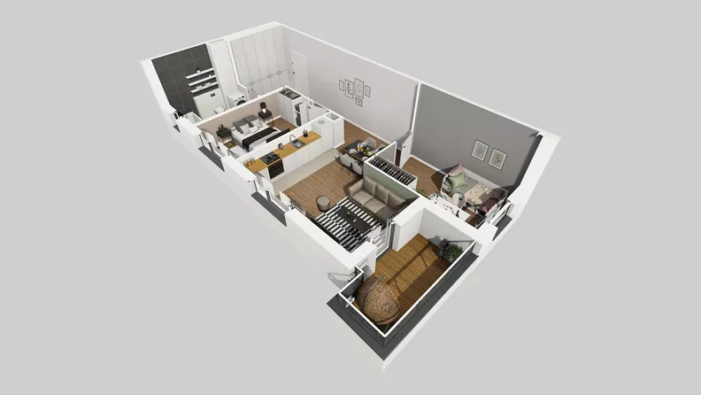 3 pokoje, mieszkanie 57,39 m², piętro 1, oferta nr Y/5, Wille Biskupin 2.2, Wrocław, Biskupin-Sępolno-Dąbie-Bartoszowice, Śródmieście, ul. Karola Olszewskiego