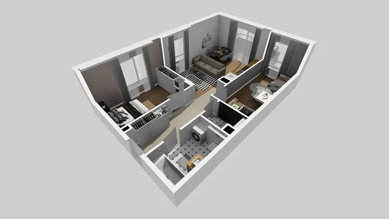 3 pokoje, mieszkanie 58,93 m², piętro 2, oferta nr Y/7, Wille Biskupin 2.2, Wrocław, Biskupin-Sępolno-Dąbie-Bartoszowice, Śródmieście, ul. Karola Olszewskiego
