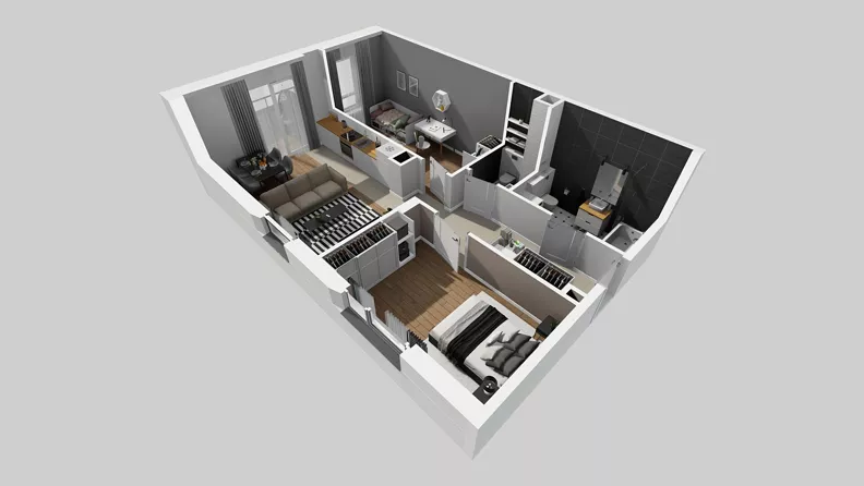 3 pokoje, mieszkanie 58,93 m², piętro 2, oferta nr Y/7, Wille Biskupin 2.2, Wrocław, Biskupin-Sępolno-Dąbie-Bartoszowice, Śródmieście, ul. Karola Olszewskiego