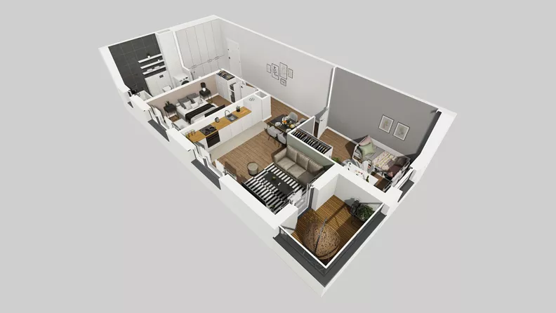 3 pokoje, mieszkanie 57,39 m², piętro 2, oferta nr Y/8, Wille Biskupin 2.2, Wrocław, Biskupin-Sępolno-Dąbie-Bartoszowice, Śródmieście, ul. Karola Olszewskiego