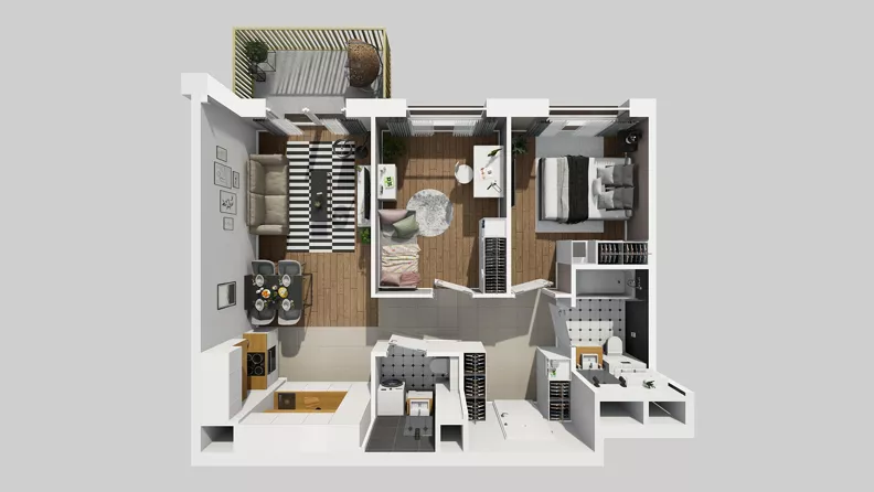 3 pokoje, mieszkanie 58,94 m², piętro 1, oferta nr C/5, Przystanek Prądnik 2, Kraków, Prądnik Biały, Górka Narodowa, ul. Meiera