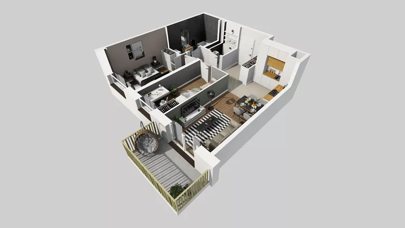 3 pokoje, mieszkanie 55,22 m², piętro 1, oferta nr C/63, Przystanek Prądnik 2, Kraków, Prądnik Biały, Górka Narodowa, ul. Meiera