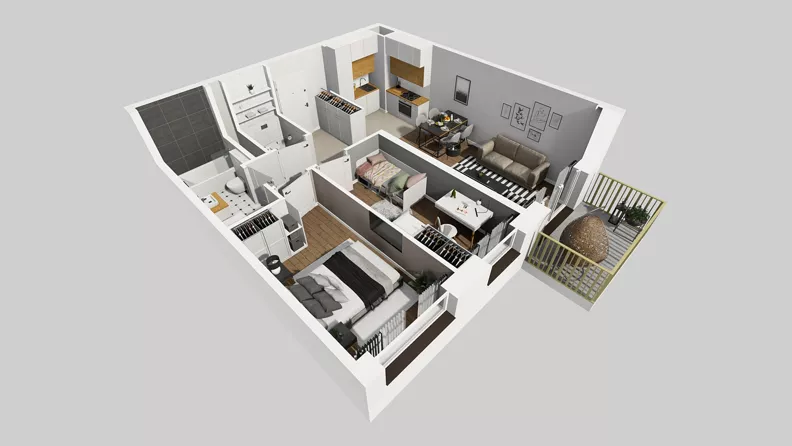 3 pokoje, mieszkanie 55,00 m², piętro 2, oferta nr C/68, Przystanek Prądnik 2, Kraków, Prądnik Biały, Górka Narodowa, ul. Meiera