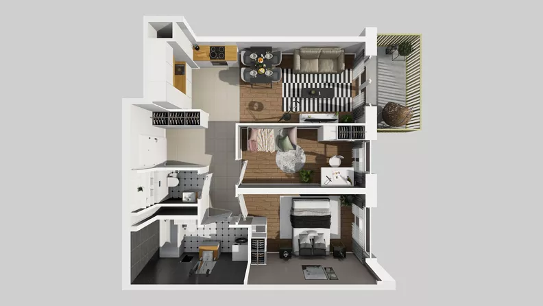 3 pokoje, mieszkanie 55,22 m², piętro 2, oferta nr C/69, Przystanek Prądnik 2, Kraków, Prądnik Biały, Górka Narodowa, ul. Meiera