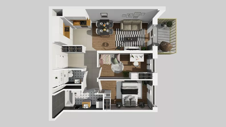 3 pokoje, mieszkanie 55,00 m², piętro 3, oferta nr C/74, Przystanek Prądnik 2, Kraków, Prądnik Biały, Górka Narodowa, ul. Meiera