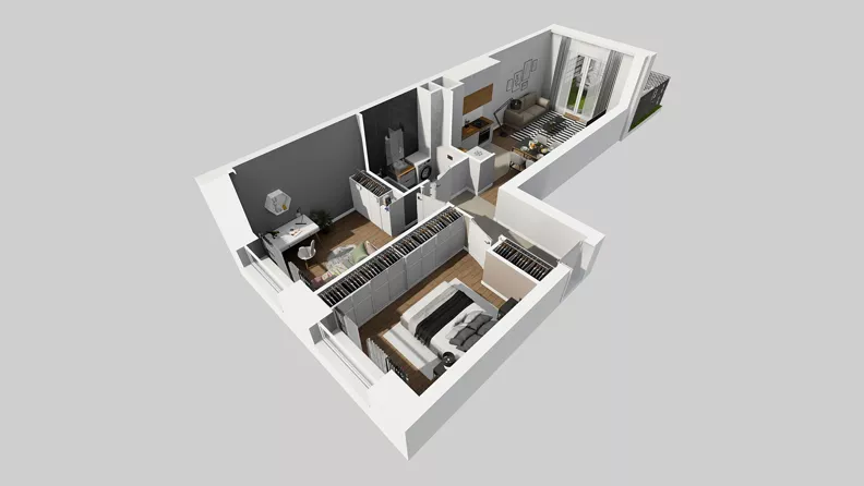 3 pokoje, mieszkanie 55,41 m², parter, oferta nr C/102, Przystanek Prądnik 2, Kraków, Prądnik Biały, Górka Narodowa, ul. Meiera