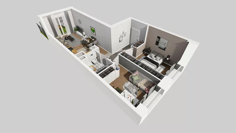 3 pokoje, mieszkanie 55,41 m², parter, oferta nr C/102, Przystanek Prądnik 2, Kraków, Prądnik Biały, Górka Narodowa, ul. Meiera