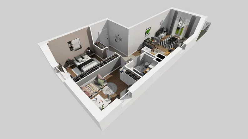 3 pokoje, mieszkanie 55,66 m², parter, oferta nr C/104, Przystanek Prądnik 2, Kraków, Prądnik Biały, Górka Narodowa, ul. Meiera