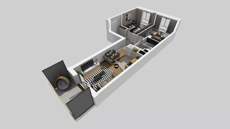 3 pokoje, mieszkanie 55,71 m², piętro 2, oferta nr C/109, Przystanek Prądnik 2, Kraków, Prądnik Biały, Górka Narodowa, ul. Meiera