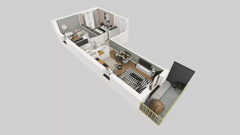 3 pokoje, mieszkanie 55,84 m², piętro 3, oferta nr C/116, Przystanek Prądnik 2, Kraków, Prądnik Biały, Górka Narodowa, ul. Meiera