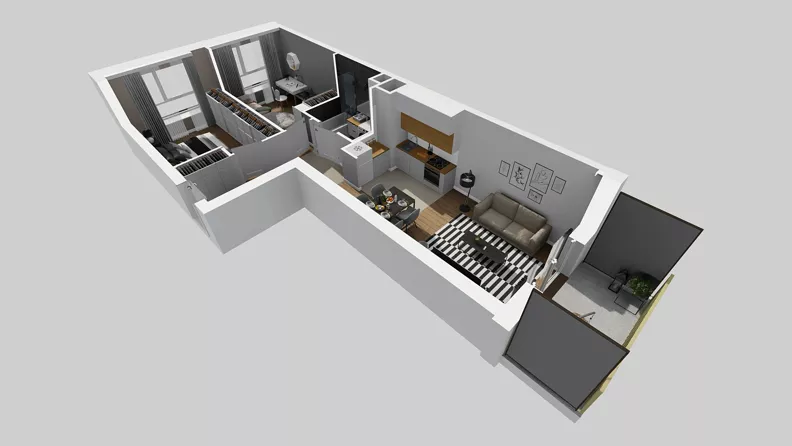 3 pokoje, mieszkanie 55,71 m², piętro 4, oferta nr C/117, Przystanek Prądnik 2, Kraków, Prądnik Biały, Górka Narodowa, ul. Meiera
