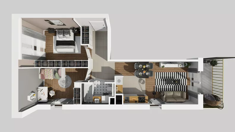 3 pokoje, mieszkanie 55,84 m², piętro 5, oferta nr C/124, Przystanek Prądnik 2, Kraków, Prądnik Biały, Górka Narodowa, ul. Meiera