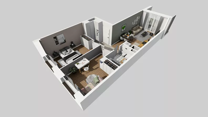 3 pokoje, mieszkanie 56,99 m², piętro 5, oferta nr C/154, Przystanek Prądnik 2, Kraków, Prądnik Biały, Górka Narodowa, ul. Meiera