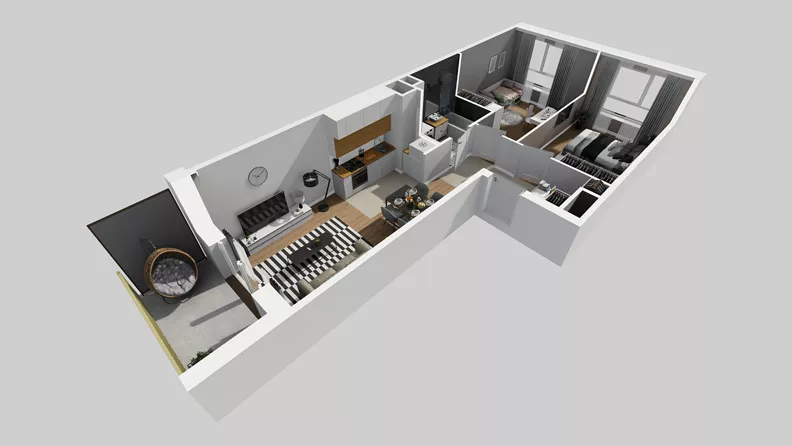 3 pokoje, mieszkanie 56,99 m², piętro 5, oferta nr C/154, Przystanek Prądnik 2, Kraków, Prądnik Biały, Górka Narodowa, ul. Meiera