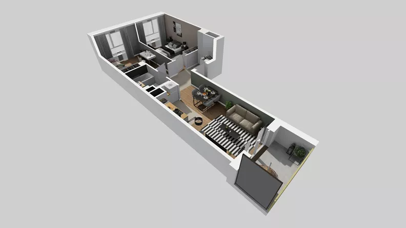3 pokoje, mieszkanie 56,99 m², piętro 6, oferta nr C/160, Przystanek Prądnik 2, Kraków, Prądnik Biały, Górka Narodowa, ul. Meiera