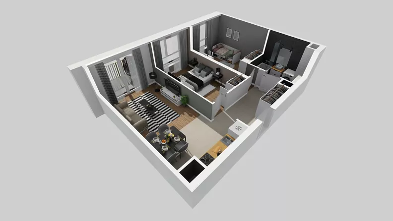 3 pokoje, mieszkanie 54,97 m², piętro 1, oferta nr C/172, Przystanek Prądnik 2, Kraków, Prądnik Biały, Górka Narodowa, ul. Meiera