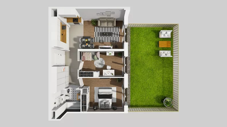 3 pokoje, mieszkanie 59,55 m², piętro 1, oferta nr C/177, Przystanek Prądnik 2, Kraków, Prądnik Biały, Górka Narodowa, ul. Meiera