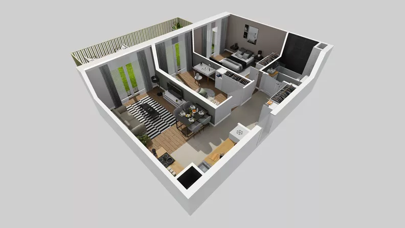 3 pokoje, mieszkanie 59,55 m², piętro 1, oferta nr C/177, Przystanek Prądnik 2, Kraków, Prądnik Biały, Górka Narodowa, ul. Meiera